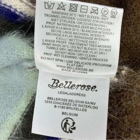 NWT Trendy Bellerose Datum Angora Wool Blend Stripe Oversized Sweater XS - Picture 6 of 9